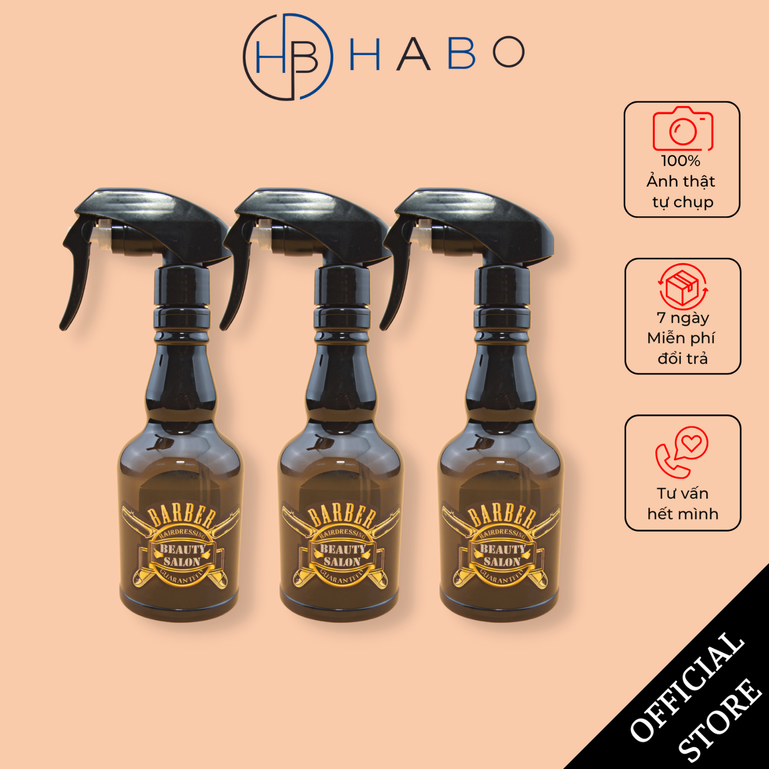 Bình xịt nước cắt tóc, bình xịt barber phun sương, thể tích 280ml