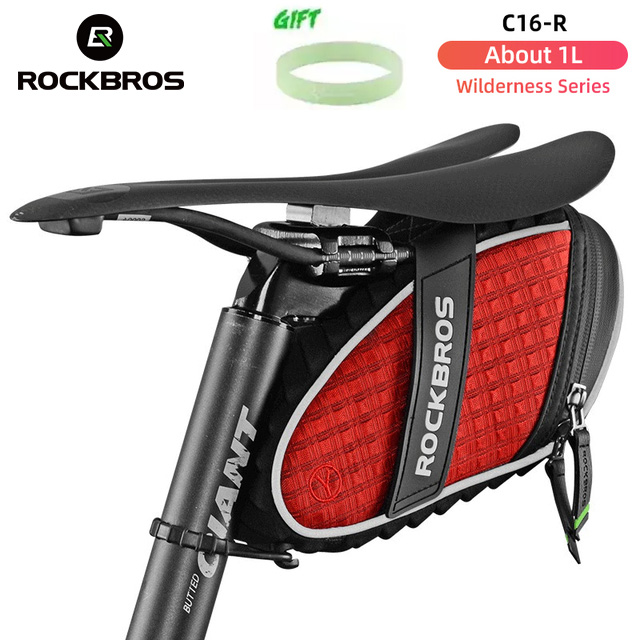 ROCKBROS bicycle bag waterproof rain ride saddle bag reflective rear seatpost bicycle bag 4 color đen-quốc exquisite