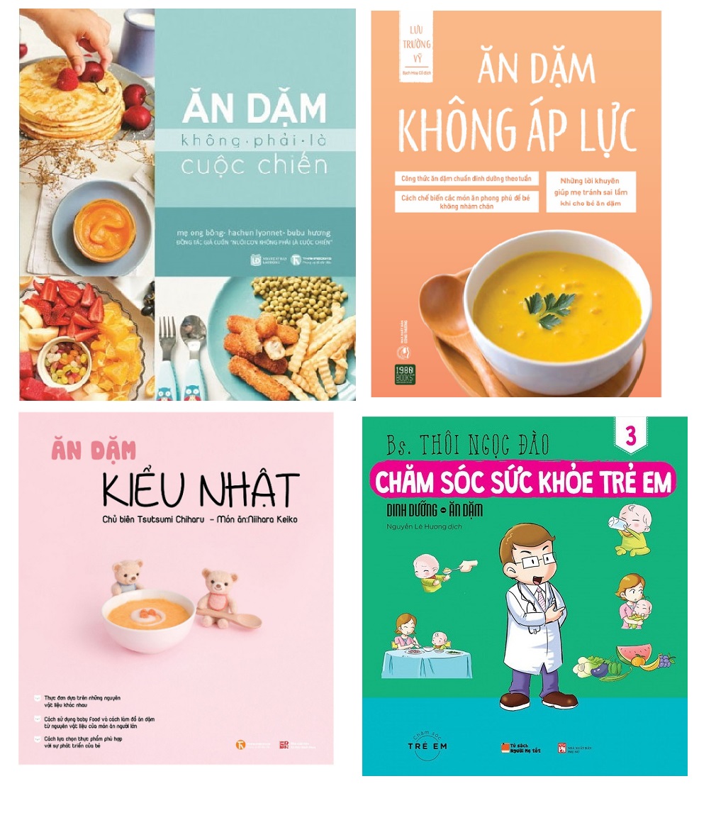 Combo sách Ăn dặm không phải là cuộc chiến + Ăn dặm kiểu Nhật+Ăn dặm không áp lực + Tặng Cuốn Dinh Dưỡng, ăn dặm