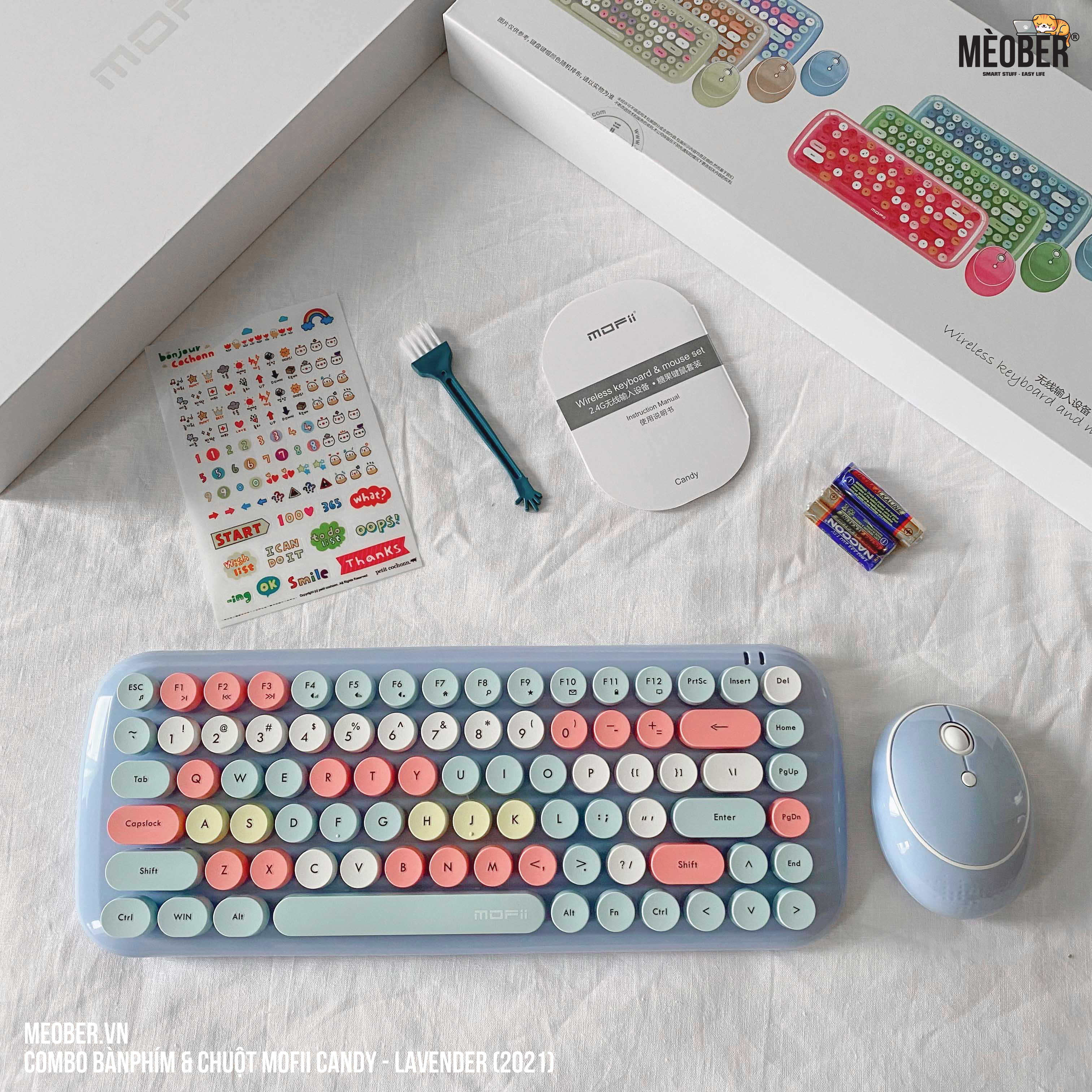 Bộ bàn phím giả cơ & chuột MOFII Candy Basic