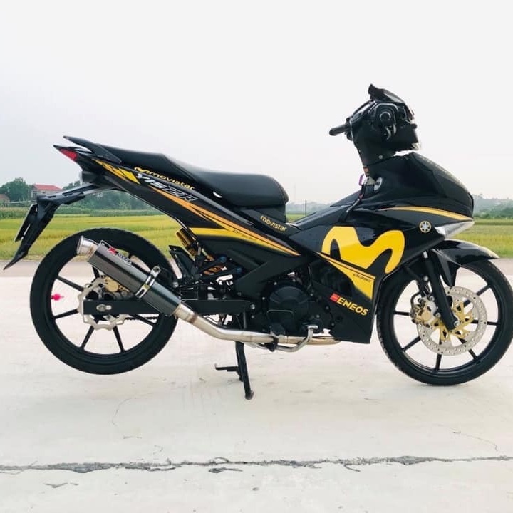 Tem rời exciter 150 movistar vàng dán xe đen