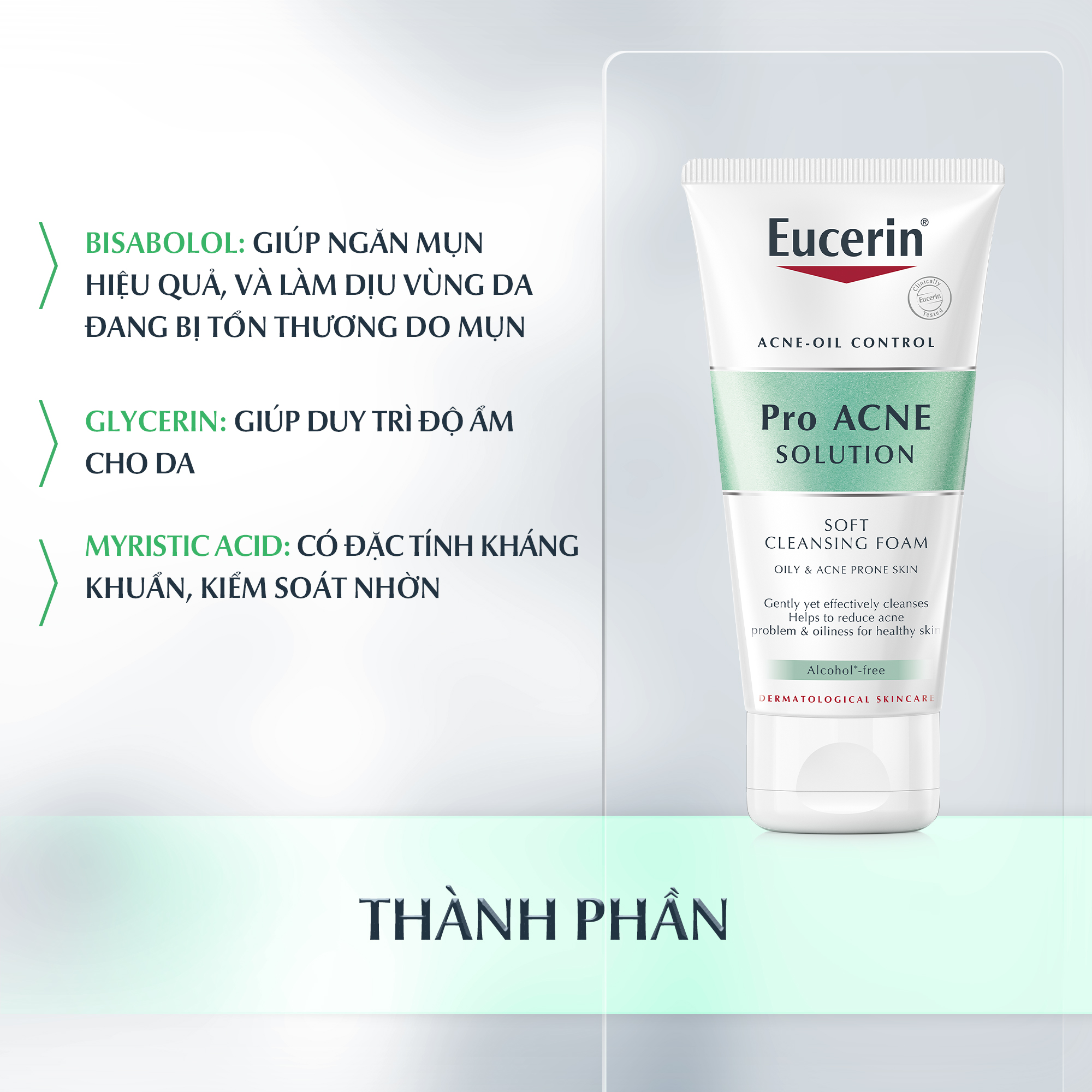 Sữa Rửa Mặt dành cho da nhờn mụn Eucerin Pro ACNE Cleansing Foam 50g