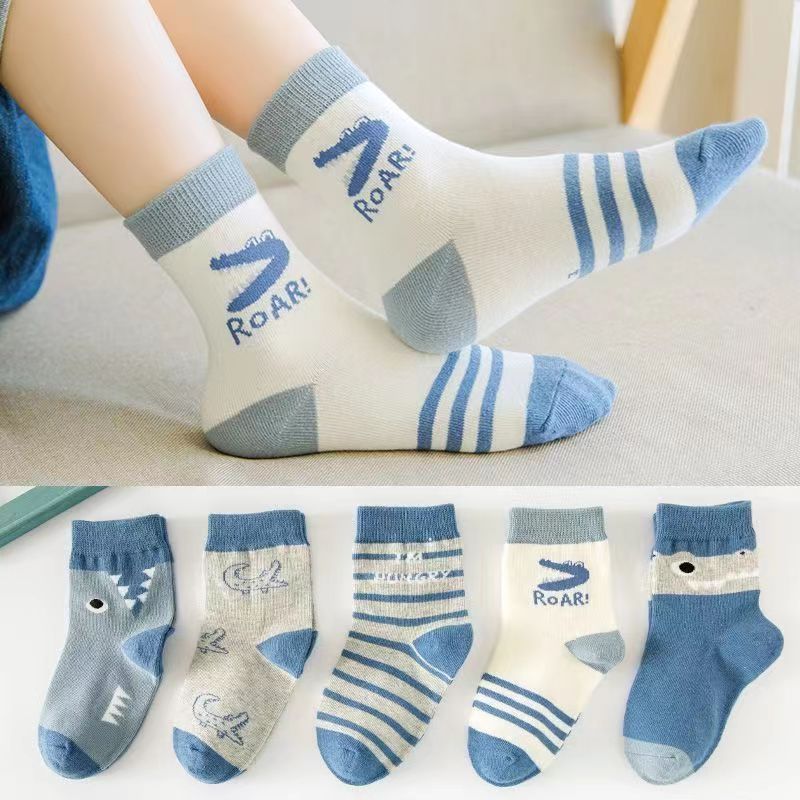 Set 5 Đôi Tất Hình Thú Thu Đông Cho Bé Trai Bé Gái
