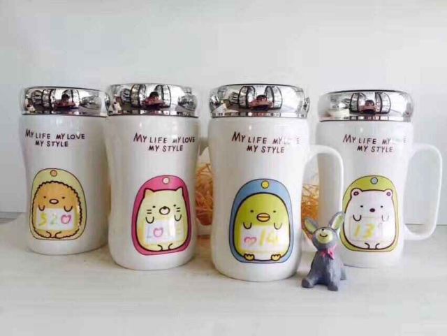 Cốc sứ giữ nhiệt nắp gương