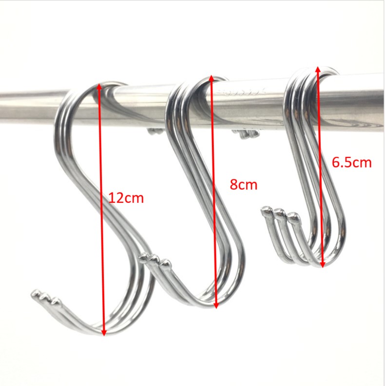 Móc Chữ S Móc Treo Đồ Đa Năng Loại Xịn Đầu Bo Tròn, Inox Siêu Bền