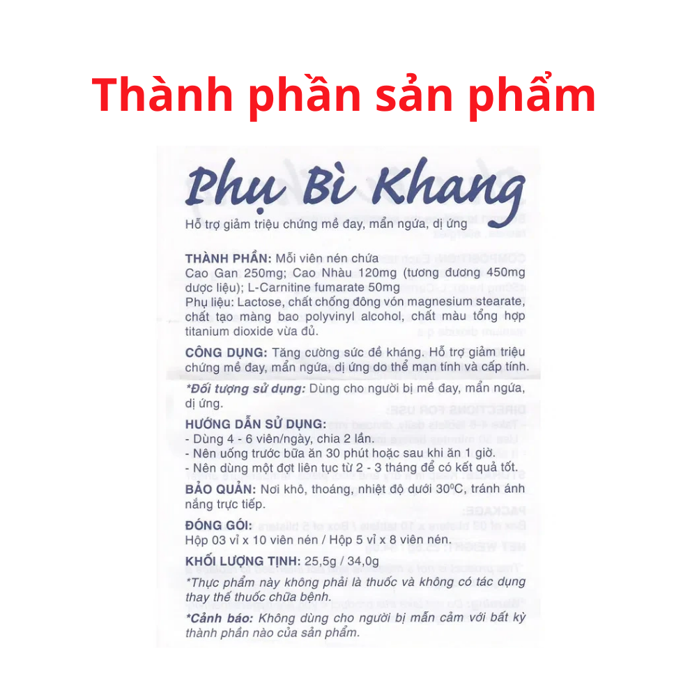 Phụ bì khang hộp 30v