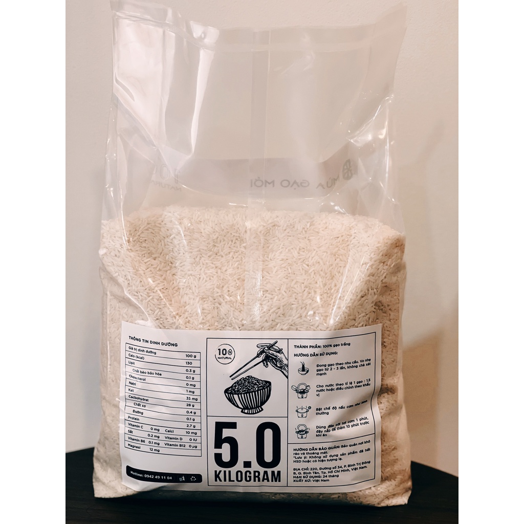Gạo Trắng Thơm Lài Đặc Biệt Túi 5Kg