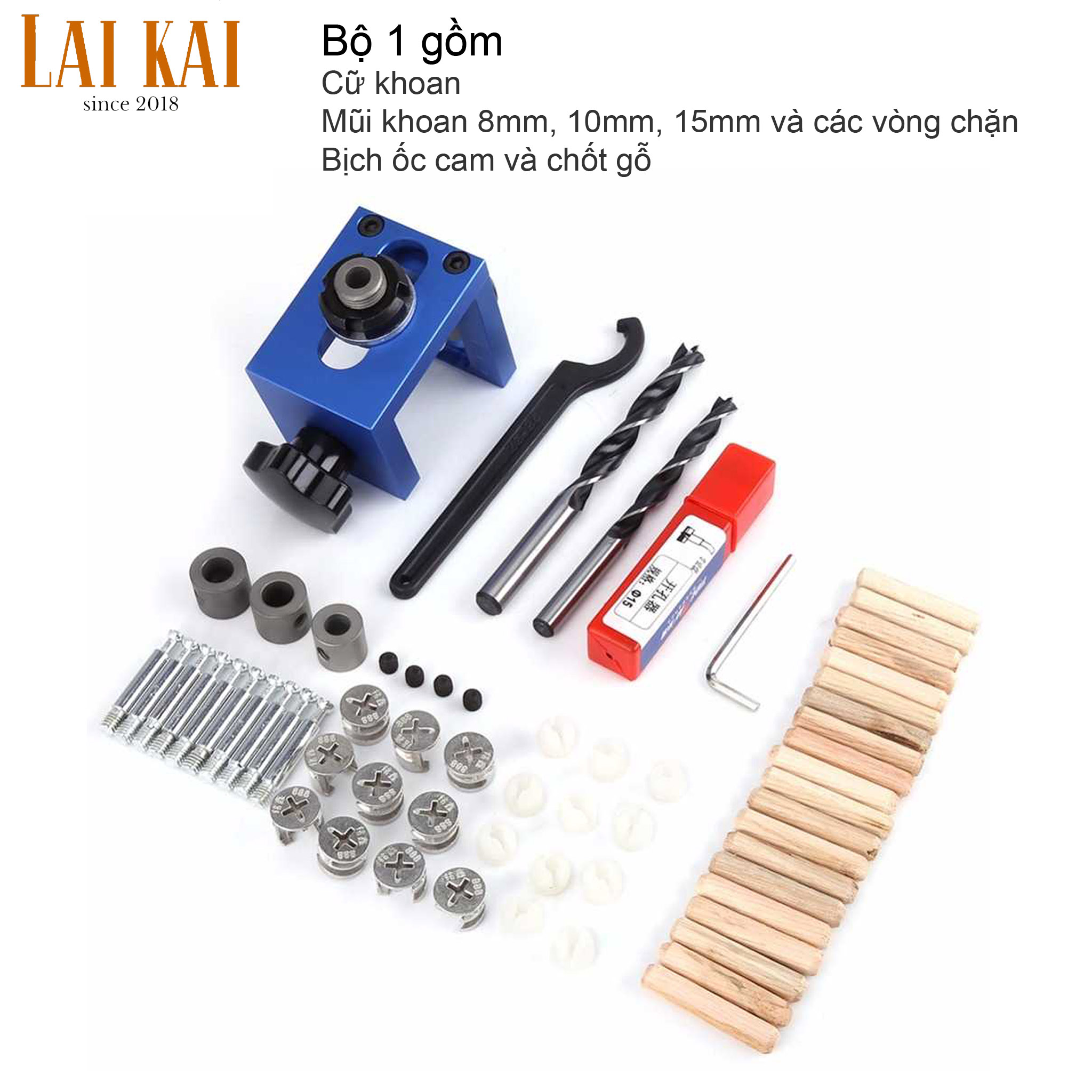 [HCM]Cữ khoan ốc cam chốt gỗ