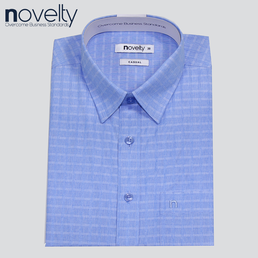 Áo sơ mi nam novelty ngắn tay kẻ sọc caro casual 212790n