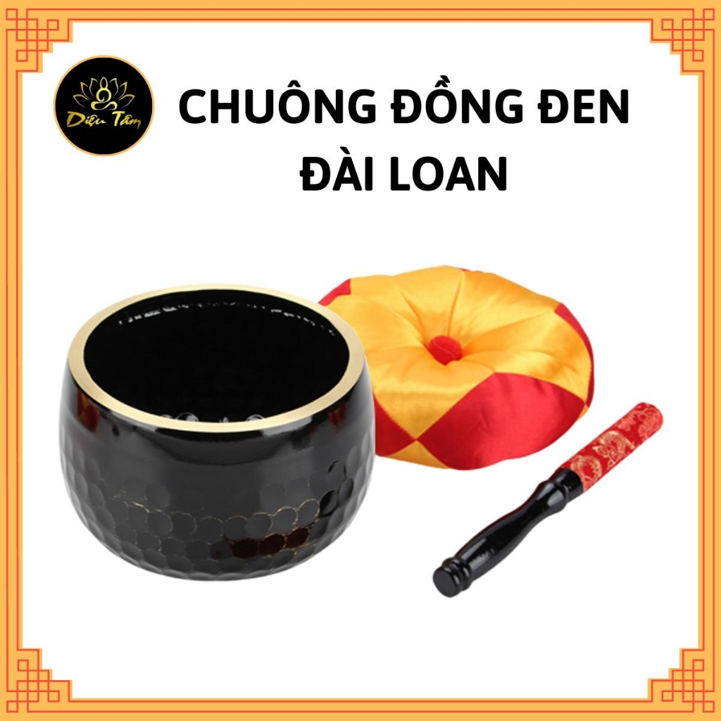 Chuông đồng đen Đài Loan chuông đồng tụng kinh niệm phật đồ thờ cúng