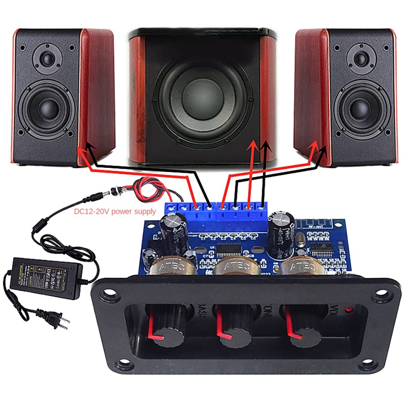 BT5.0 2.1 Channel Digital Amplifier Board+AUX Cable+Remote Control 2X25W+50W Subwoofer Class D Amplifier Board DC12-20V