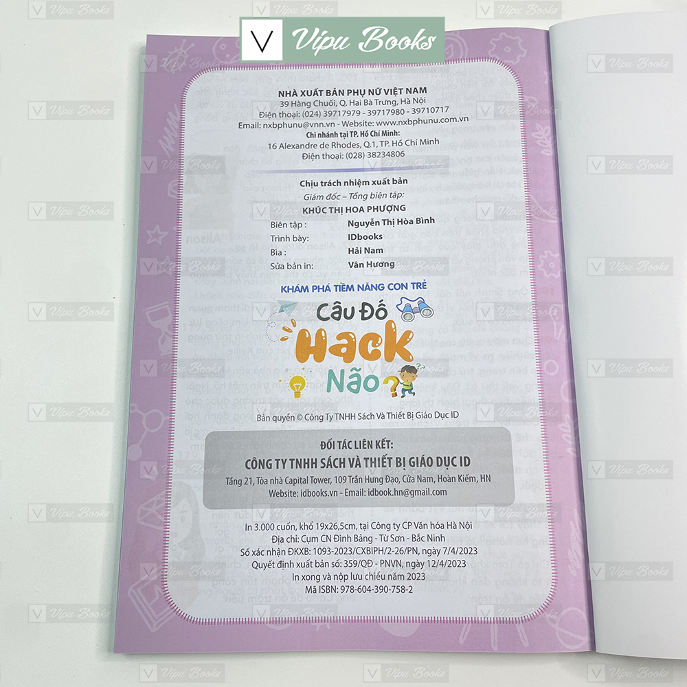 Sách - Câu Đố Hack Não - Khám Phá Tiềm Năng Con Trẻ ( Giúp Bé Phát Triển IQ )