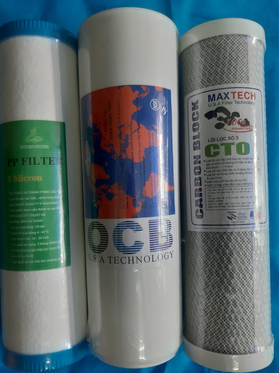 Bộ 3 lõi lọc nước dùng được cho tất cả máy lọc nước - lõi lọc 123