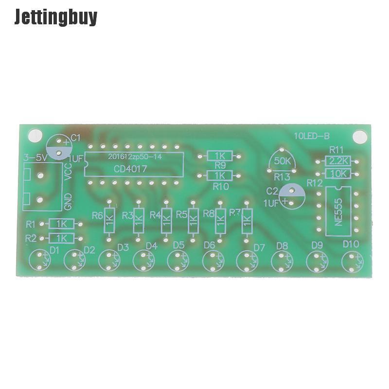 Jettingbuy LED Chaser Đèn Nước Chảy Mô-đun Ne555 + Bảng Mạch Pcb Cd4017 Bộ Dụng Cụ Tự Làm