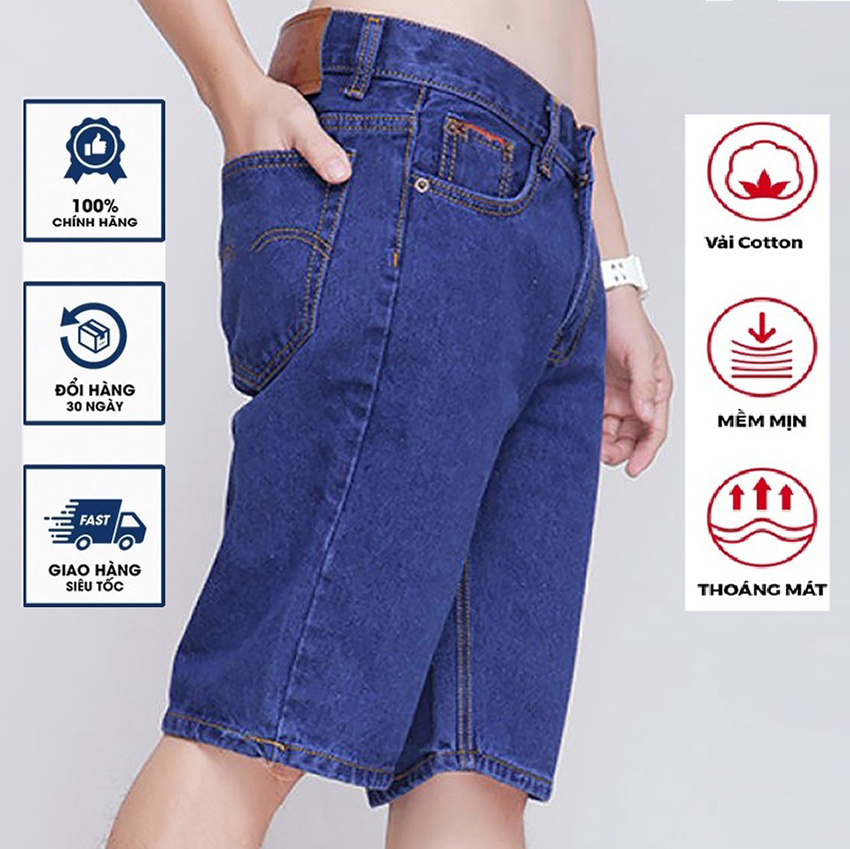 Quần SHORT JEAN Nam 03 màu cơ bản, vải jean cotton mềm mịn form chuẩn đẹp cực kỳ sang trọng Jean004