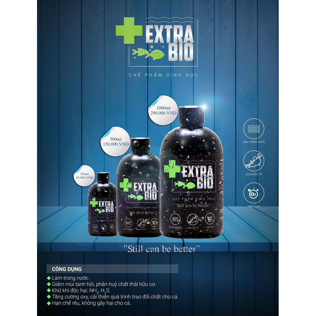 Vi sinh làm trong nước cho hồ cá cảnh Extra Bio 250ml