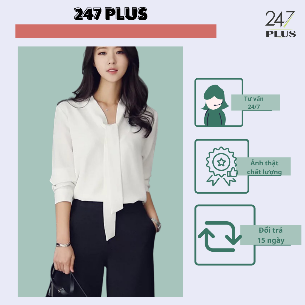 Áo sơ mi dài tay công sở thư kí kim 247PLUS