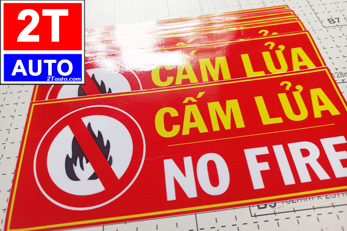 LOGO CẤM LỬA, TẤM DÁN CẤM LỬA, STICKER CẤM LỬA