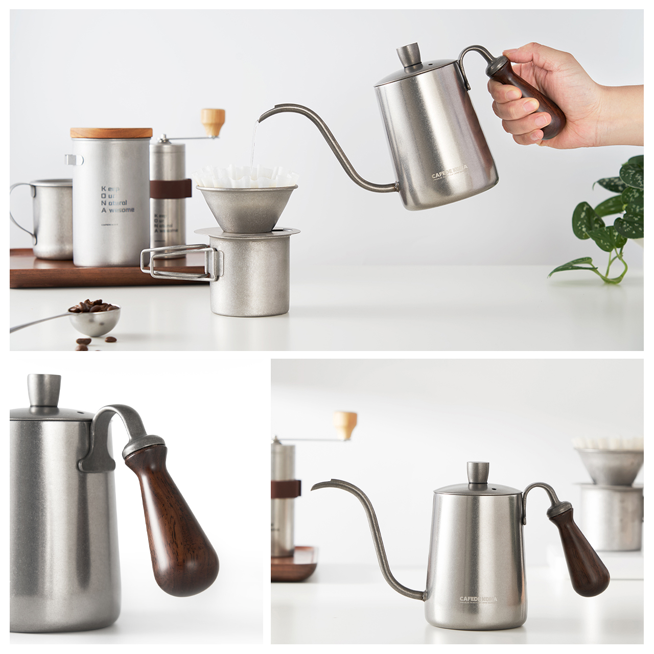 Ấm rót drip pha cà phê Pour over Cafede Kona 600ml