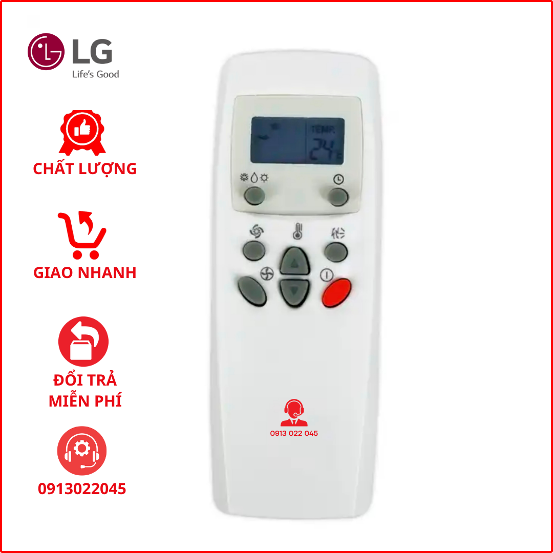 Điều khiển điều hoà LG - Remote máy lạnh LG loại 8 nút