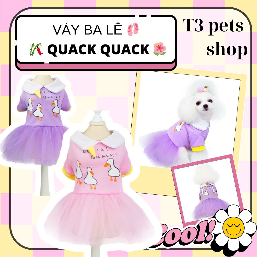 váy đầm ngỗng ren xòe cho chó mèo - T3 PETS SHOP