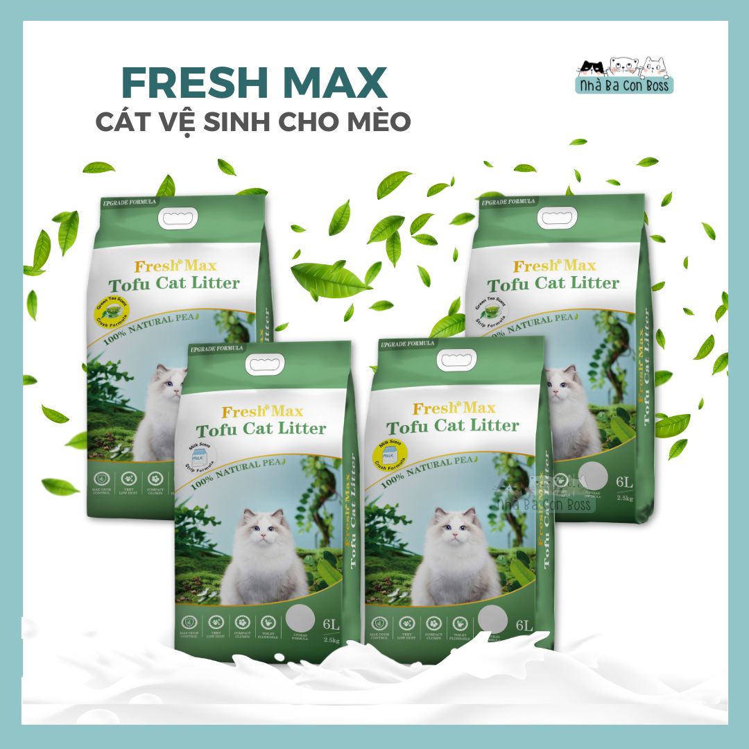 [Cát Đậu Nành] Cát Vệ Sinh Cho Mèo Fresh Max Tofu Bao 6L