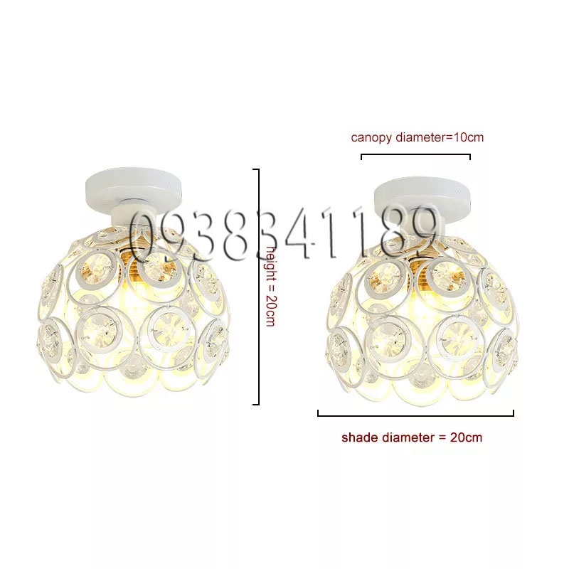 [RẺ VÔ ĐỐI]Đèn ốp trần họa tiết Tròn pha lê