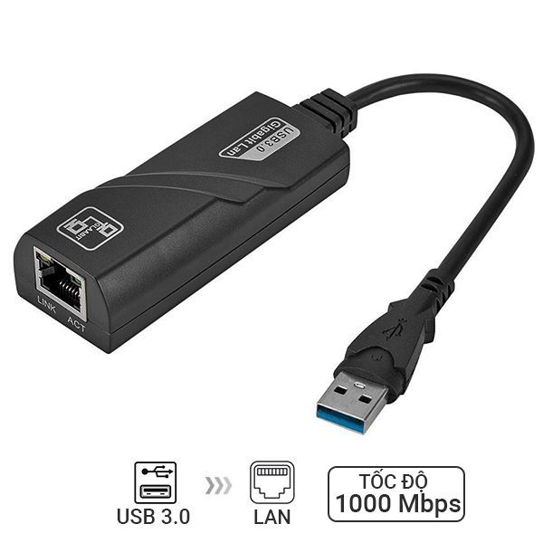 Bảng giá Cáp chuyển đổi USB 3.0 ra Lan RJ45 Gigabit Ethernet 1000Mbps cho Laptop Phong Vũ