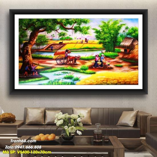 Tranh đính đá phong cảnh làng quê Việt Nam Y8171 KT 120x70cm. Màu sắc tươi tắn, hạt đá ABC cao cấp. Vải chart in chuẩn 100%, hạt đá chất lượng cao . Phụ kiện đầy đủ, in màu chính xác. Không Phải tranh thành phẩm