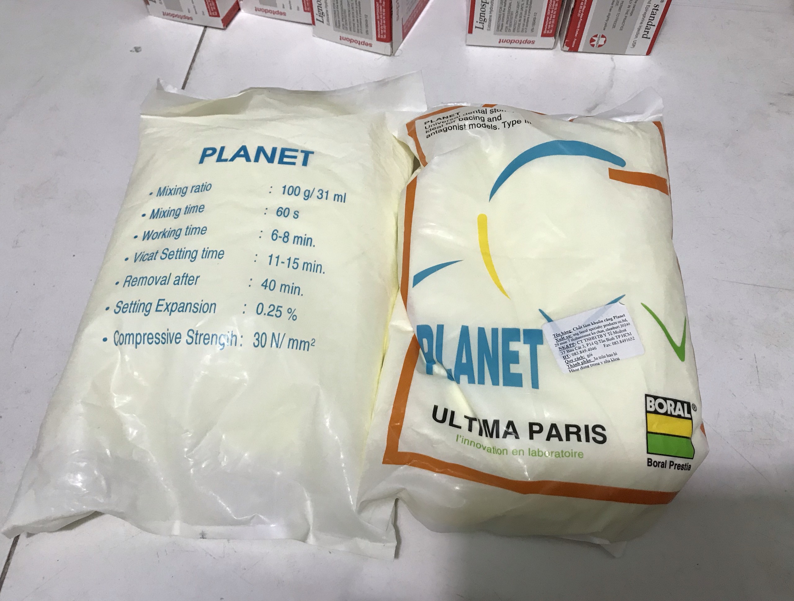 Thạch cao vàng đổ mẫu Planet 1kg