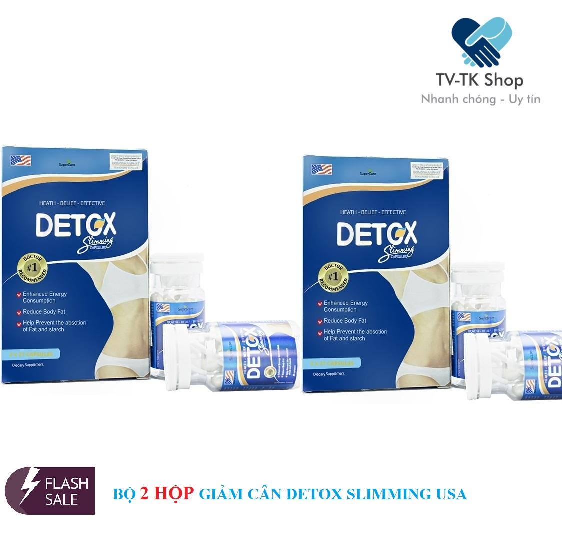 Combo 2 Hộp Thảo Dược Giảm Cân Detox Slimming Capsules USA Nhập khẩu Mỹ