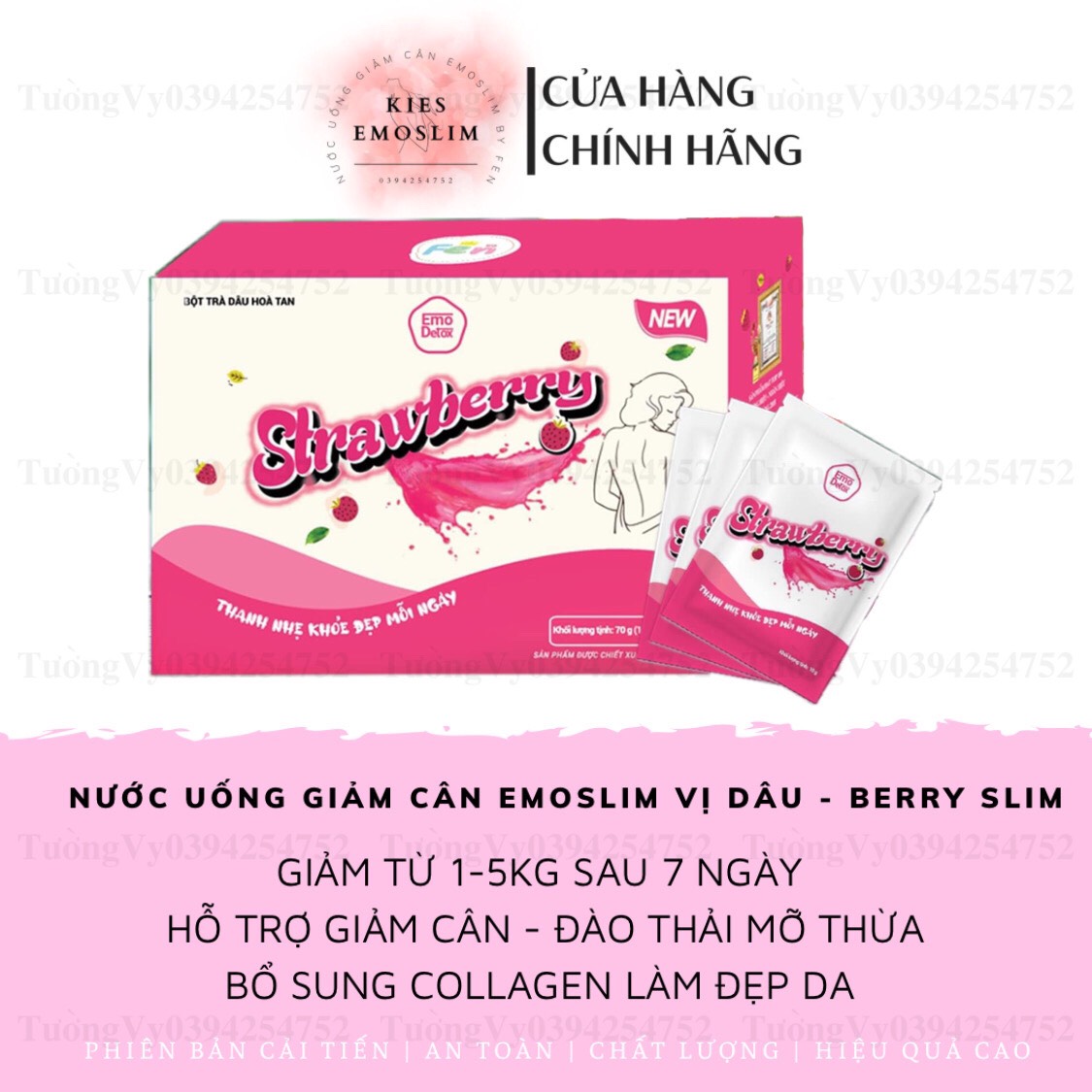 ✨ Combo sỉ 10hộp Giảm Cân Emoslim By Fen [ Ib Mix Vị ]