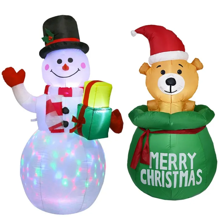 2 Set 5 Ft Inflatables With, Snowman Inflatable Outdoor