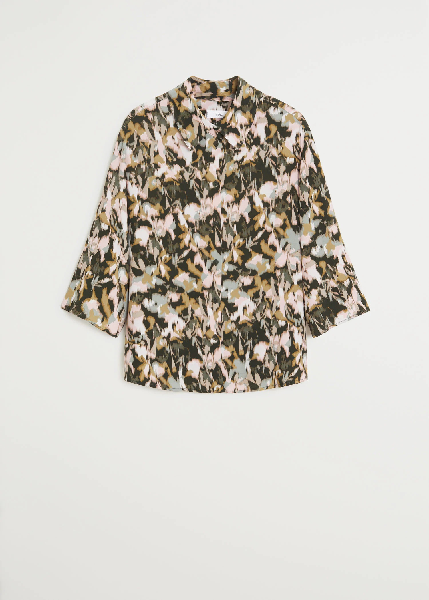 Áo Blouse Nữ Mango Print Blouse Khaki