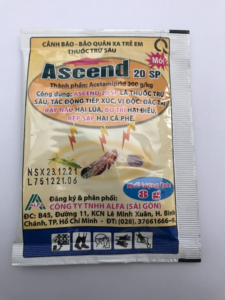 Trừ rầy bọ trĩ rệp sáp ASCEND 20SP gói 8gam