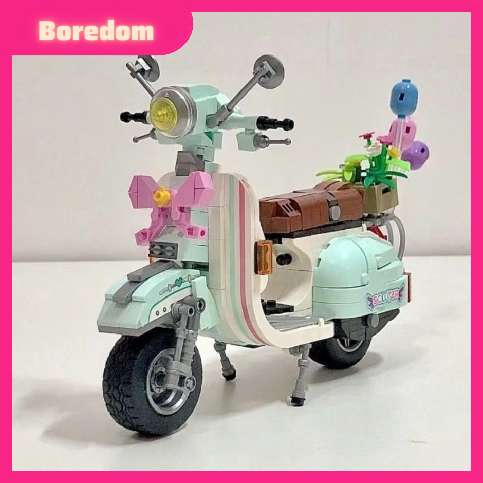 Xếp hình nanoblock xe vespa xanh