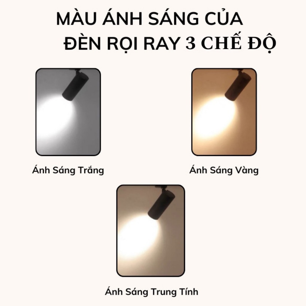 Đèn Rọi Ray COB MINI, COMBO 3 Đèn + 1 Thanh Ray 1m 10w/20w