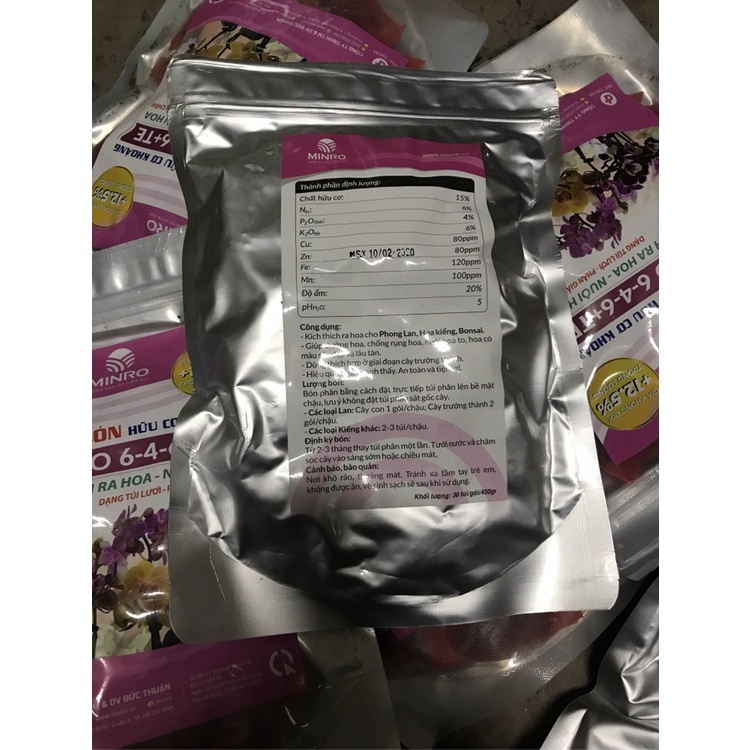 phân bón minro 6-4-6+TE, phân hữu cơ tan chậm gói 700g