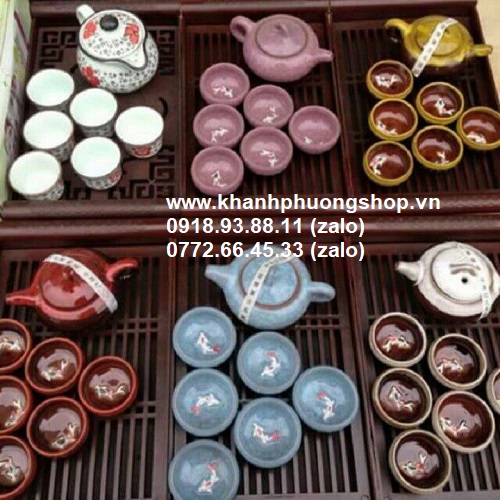 [HCM]bộ ấm chén hình cá 3d kèm khay