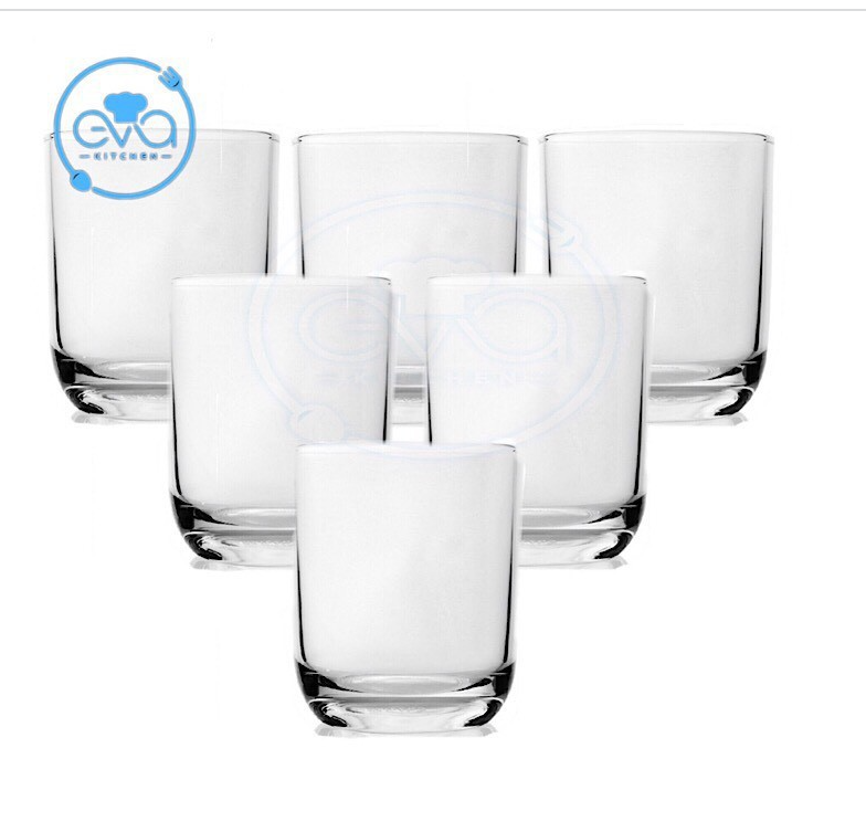 [HCM]Bộ bình Và 6 Ly Bầu Lùn In Hoa Thủy Tinh Cao Cấp