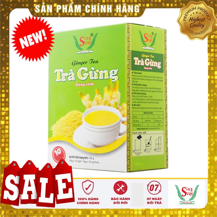 TRÀ GỪNG SING VIỆT dạng cốm, làm ấm cơ thể