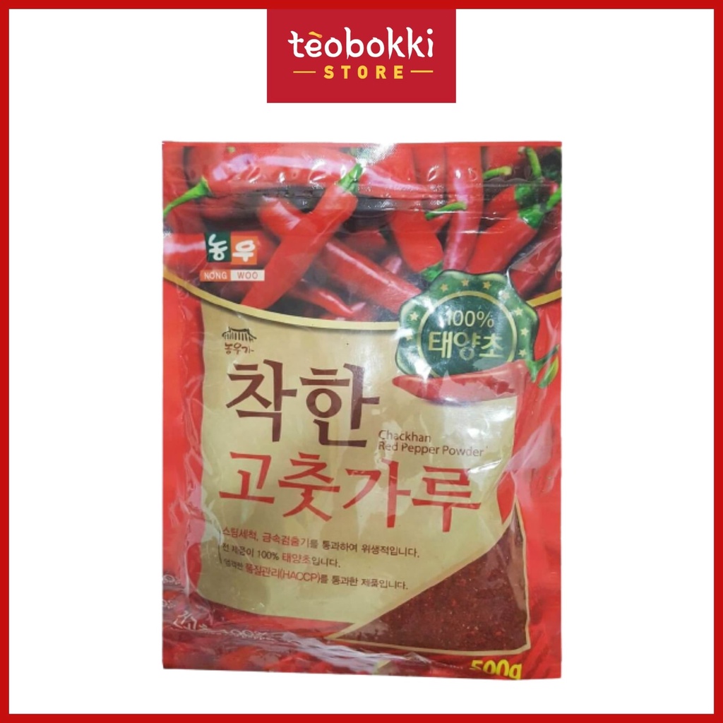 Ớt bột Hàn Quốc Nong Woo VẢY 500g
