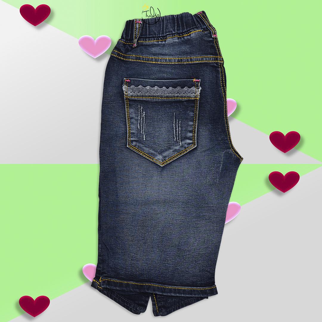 Quần jean lửng thêu cho bé gái size cồ