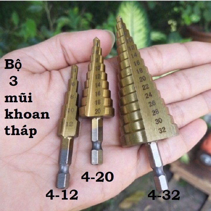 mũi khoan tháp,bước titanium (4-12) (4-20) (4-32) rãnh thẳng [GIKO 012]