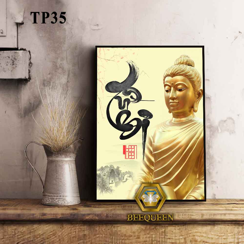 Tranh thư pháp khung nổi chữ "từ bi" tuyệt đẹp - tranh thư pháp treo tường