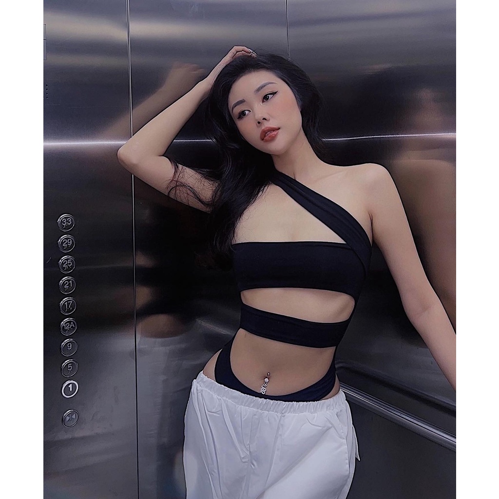 Bodysuit cut out 3 mảnh eo cao LINGER - Tipblu