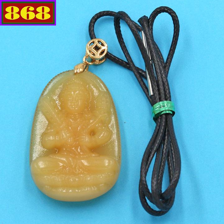Vòng cổ Hư Không Tạng Bồ Tát thạch anh vàng 4.3 cm DETVO6 - phật bản mệnh cho những người tuổi Sửu và tuổi Dần