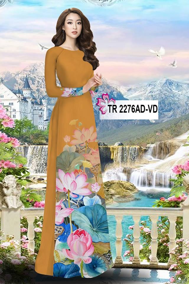 Vải Áo Dài 3D Bộ Hoa Sen