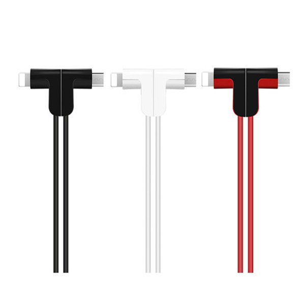 Cáp sạc 2 IN 1 HOCO X12 [ 2 đầu Lightning iPhone & Micro ]