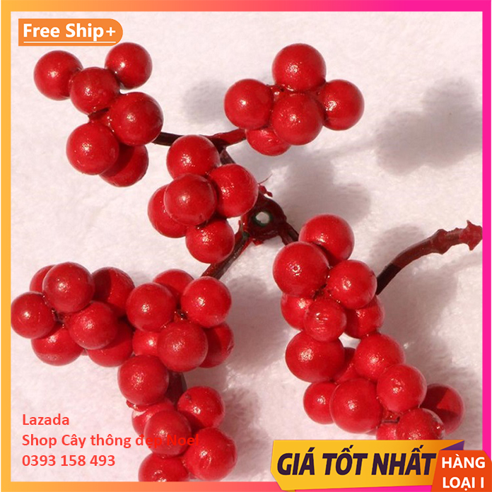 Set 3 chùm Cherry nhiều quả trang trí Noel giáng sinh, noel